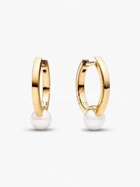 Pandora Treated Freshwater Cultured Pearl Hoop Earrings